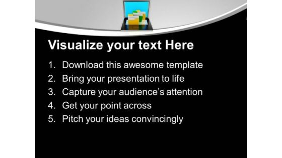 Computer Folders On A Laptop PowerPoint Templates Ppt Backgrounds For Slides 0113