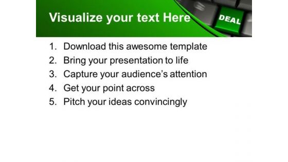Computer Keyboard With Deal Business PowerPoint Templates And PowerPoint Themes 1012