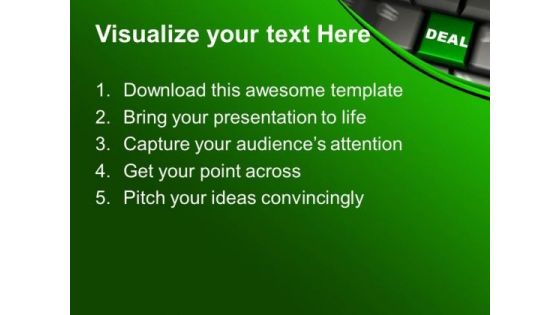 Computer Keyboard With Deal Business PowerPoint Templates And PowerPoint Themes 1012