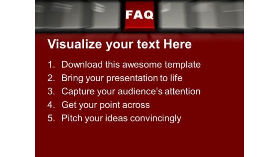 Computer Keyboard With Faq Internet PowerPoint Templates And PowerPoint Themes 1012