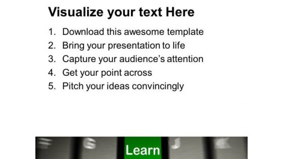 Computer Keyboard With Learn PowerPoint Templates And PowerPoint Themes 0912