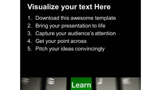 Computer Keyboard With Learn PowerPoint Templates And PowerPoint Themes 0912