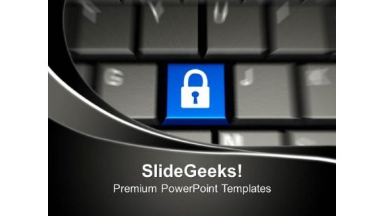 Computer Keyboard With Security Keys PowerPoint Templates And PowerPoint Themes 0912