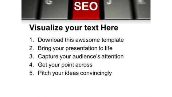 Computer Keyboard With Seo PowerPoint Templates And PowerPoint Themes 0912