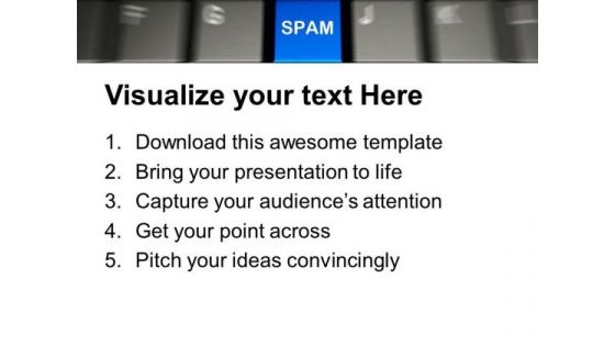 Computer Keyboard With Spam Unwanted Mails PowerPoint Templates Ppt Backgrounds For Slides 0113