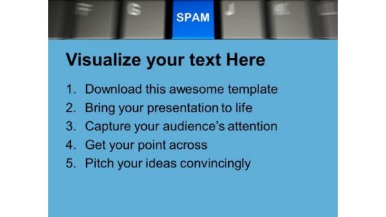 Computer Keyboard With Spam Unwanted Mails PowerPoint Templates Ppt Backgrounds For Slides 0113