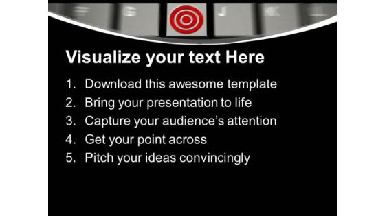 Computer Keyboard With Target Goal PowerPoint Templates Ppt Backgrounds For Slides 0313
