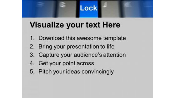 Computer Keyboard With Word Lock PowerPoint Templates Ppt Backgrounds For Slides 0113