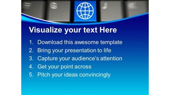 Computer Keyboard With World Key PowerPoint Templates And PowerPoint Themes 1112