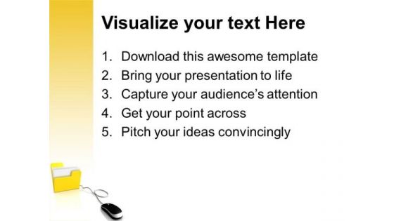 Computer Mouse And Yellow Folder PowerPoint Templates And PowerPoint Themes 1012