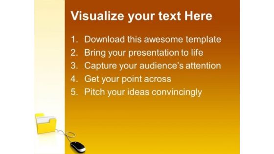 Computer Mouse And Yellow Folder PowerPoint Templates And PowerPoint Themes 1012