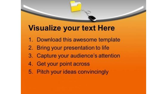 Computer Mouse And Yellow Folder PowerPoint Templates Ppt Backgrounds For Slides 0313