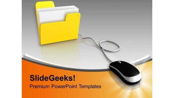 Computer Mouse And Yellow Folder PowerPoint Templates Ppt Backgrounds For Slides 0313