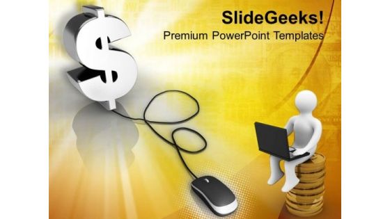 Computer Mouse Connected To Dollar Sign PowerPoint Templates Ppt Backgrounds For Slides 0213