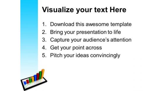 Computer Tablet With Business Graph PowerPoint Templates And PowerPoint Themes 0912