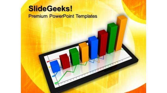 Computer Tablet With Business Graph Success PowerPoint Templates And PowerPoint Themes 0712