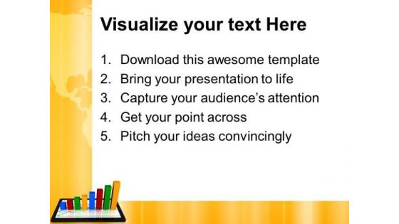 Computer Tablet With Graph Business PowerPoint Templates And PowerPoint Themes 0712