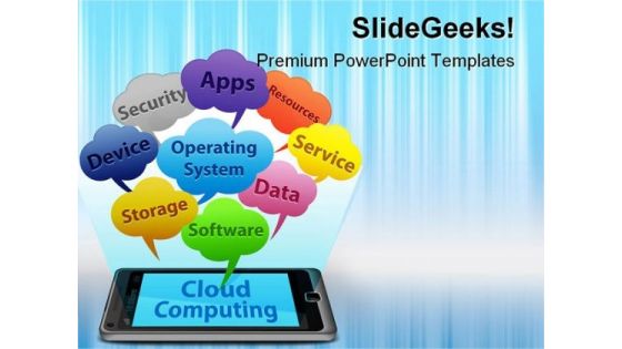Computing On Smartphone Technology PowerPoint Themes And PowerPoint Slides 0811