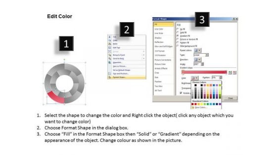 Concentric Circular Process 6 Stages Business Action Plan PowerPoint Templates