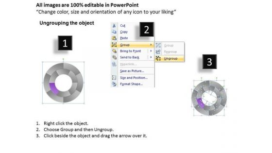Concentric Circular Process 6 Stages Business Contingency Plan PowerPoint Templates