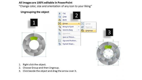 Concentric Circular Process 6 Stages Business Plans PowerPoint Templates