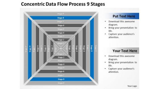 Concentric Data Flow Process 9 Stages Ppt Business Plan PowerPoint Templates