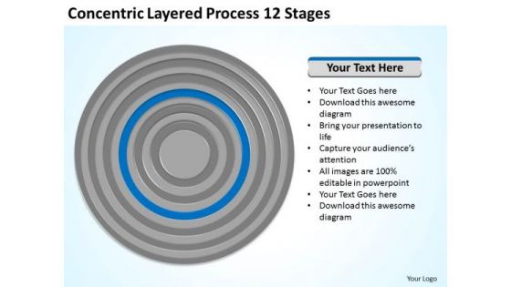 Concentric Layered Process 12 Stages Business Examples PowerPoint Templates