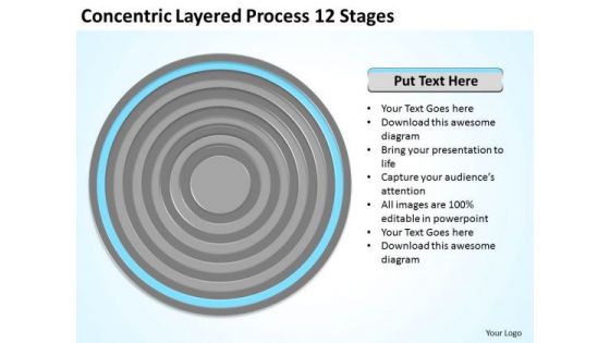 Concentric Layered Process 12 Stages Ppt Business Plan Marketing PowerPoint Templates
