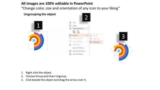 Concentric Semi Circles For Managerial Finance PowerPoint Templates