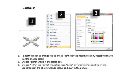 Concept Of Parallel Processing 4 Stages Arrows Linked To Center PowerPoint Templates