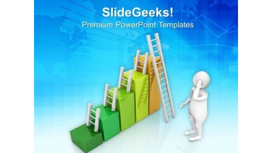 Confused To Climb Success Ladders PowerPoint Templates Ppt Backgrounds For Slides 0813