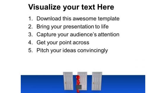Confused To Select Either Of Three Doors PowerPoint Templates Ppt Backgrounds For Slides 0713