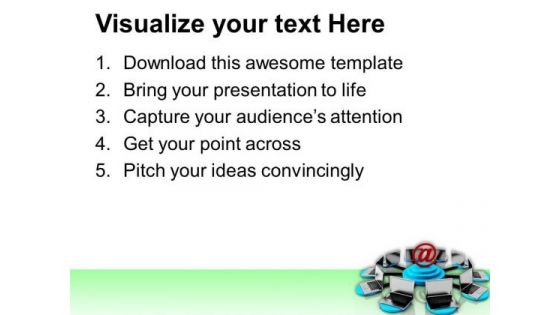 Connceted Laptops Networking Concept PowerPoint Templates Ppt Backgrounds For Slides 0713
