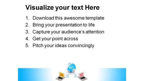 Connected To The World Computer PowerPoint Themes And PowerPoint Slides 0211