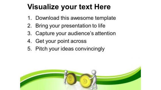Connecting Gears Partnership Concept PowerPoint Templates Ppt Backgrounds For Slides 0613