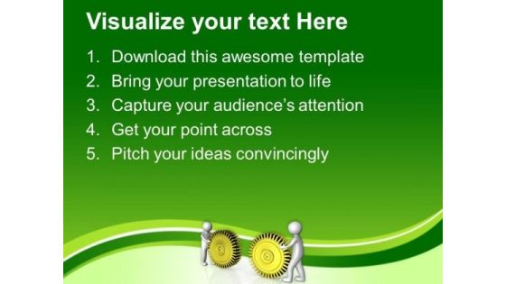Connecting Gears Partnership Concept PowerPoint Templates Ppt Backgrounds For Slides 0613