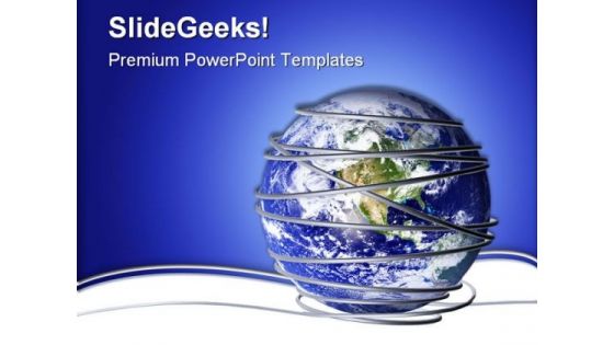 Connectivity And Security Global PowerPoint Backgrounds And Templates 1210