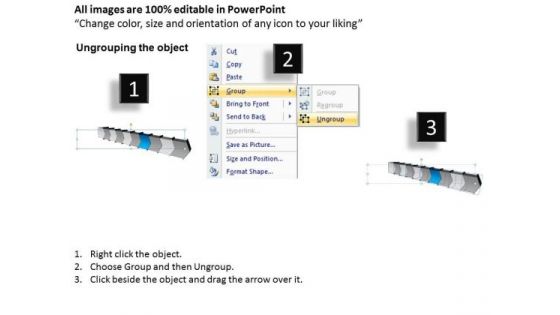Consecutive Process 10 Stages Visio Flow Chart PowerPoint Slides