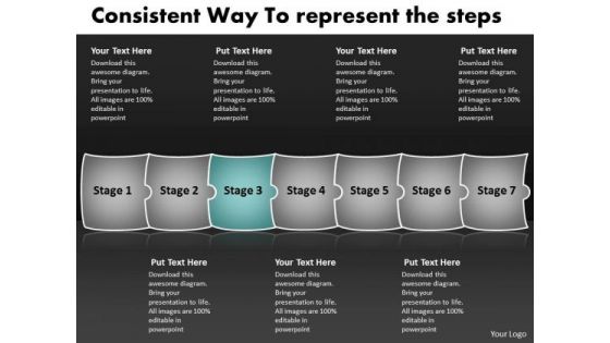 Consistent Way To Represent The Steps Flow Chart Slides Free PowerPoint Templates
