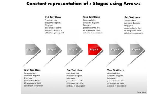 Constant Representation Of 6 Stages Using Arrows Electrical Schematic PowerPoint Slides