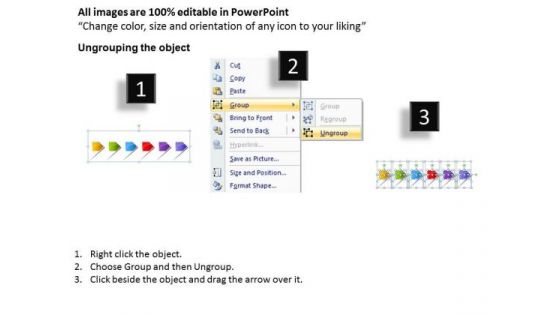 Constant Representation Of 6 Stages Using Arrows Flowchart PowerPoint Freeware Templates