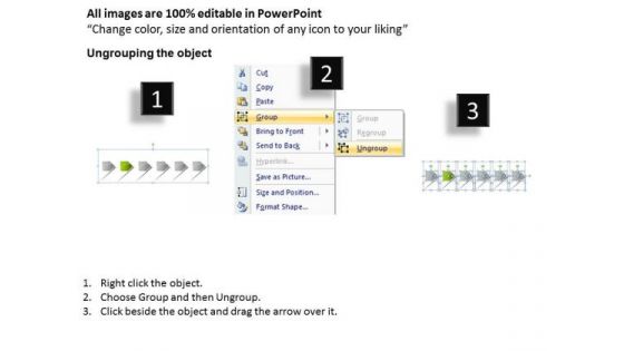 Constant Representation Of 6 Stages Using Arrows Support Process Flow Chart PowerPoint Slides