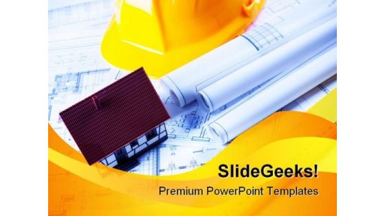 Construction Plans Real Estate PowerPoint Templates And PowerPoint Backgrounds 0611
