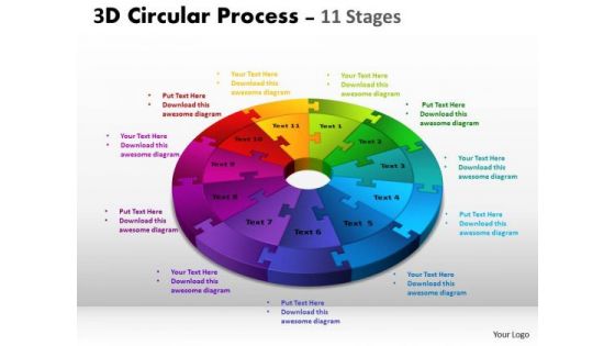 Consulting Diagram 3d Circular Process Cycle Diagram Chart 11 Stages Business Diagram