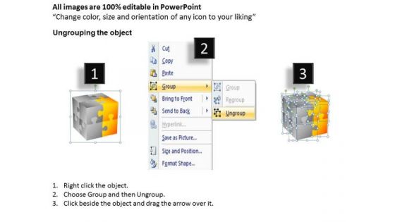 Consulting Diagram 3d Cubes Built Out Of Puzzle Pieces Marketing Diagram
