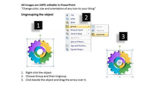Consulting Diagram 3d Gears Chart 4 Stages 1 Sales Diagram