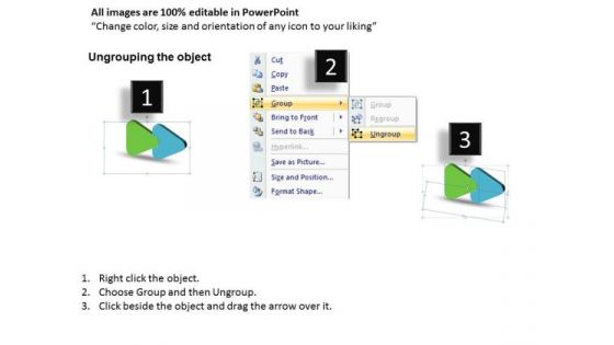 Consulting Diagram 3d Linear Flow Navigation Arrow 2 Stages