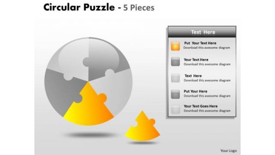 Consulting Diagram Circular Puzzle 5 Pieces Strategy Diagram
