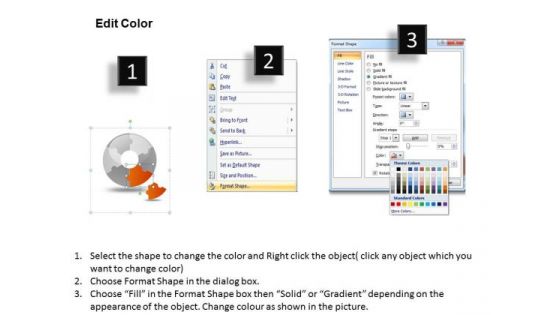 Consulting Diagram Circular Puzzle With Center Circle 6 Pieces Sales Diagram