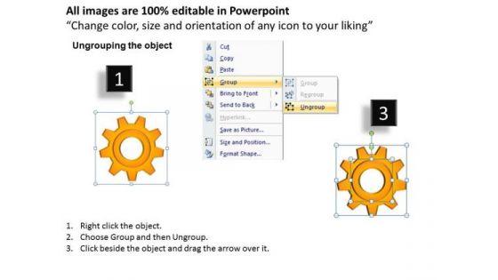 Consulting Diagram Gears Process 4 Stages Style Business Diagram